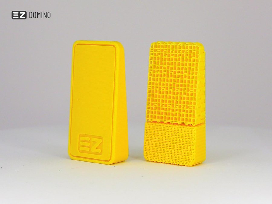Cross-section view of EZ Domino showing internal lattice structure for weight distribution